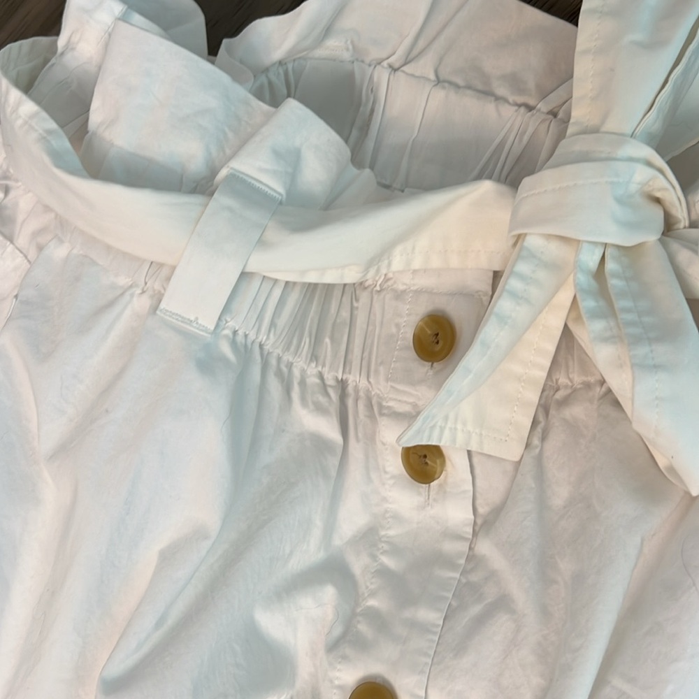 EVERLANE EASY BUTTON FRONT WHITE MIDI  SKIRT SIZE XL - Picture 12 of 16